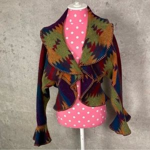 Rhonda Stark Drape Jacket with Bell Sleeves, Wool Blend